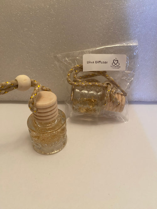 Diva Car Diffuser glass aroma diffuser with decorative cord